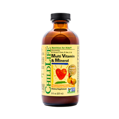 Мультивітаміни для дітей, ChildLife Multi Vitamin & Mineral, 237 мл (Апельсин-манго)