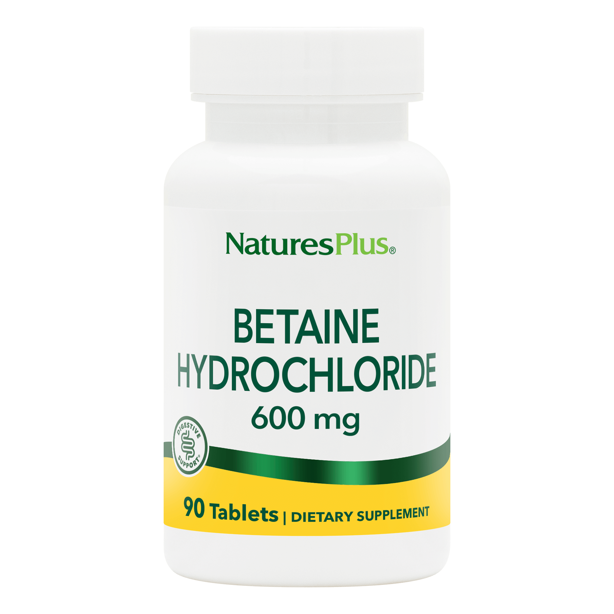 Бетаїну гідрохлорид, Natures Plus Betaine Hydrochloride, 600 мг, 90 таблеток