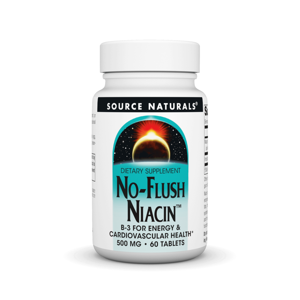 Ніацин (В3), Source Naturals No-Flush Niacin, 500 мг, 60 таблеток