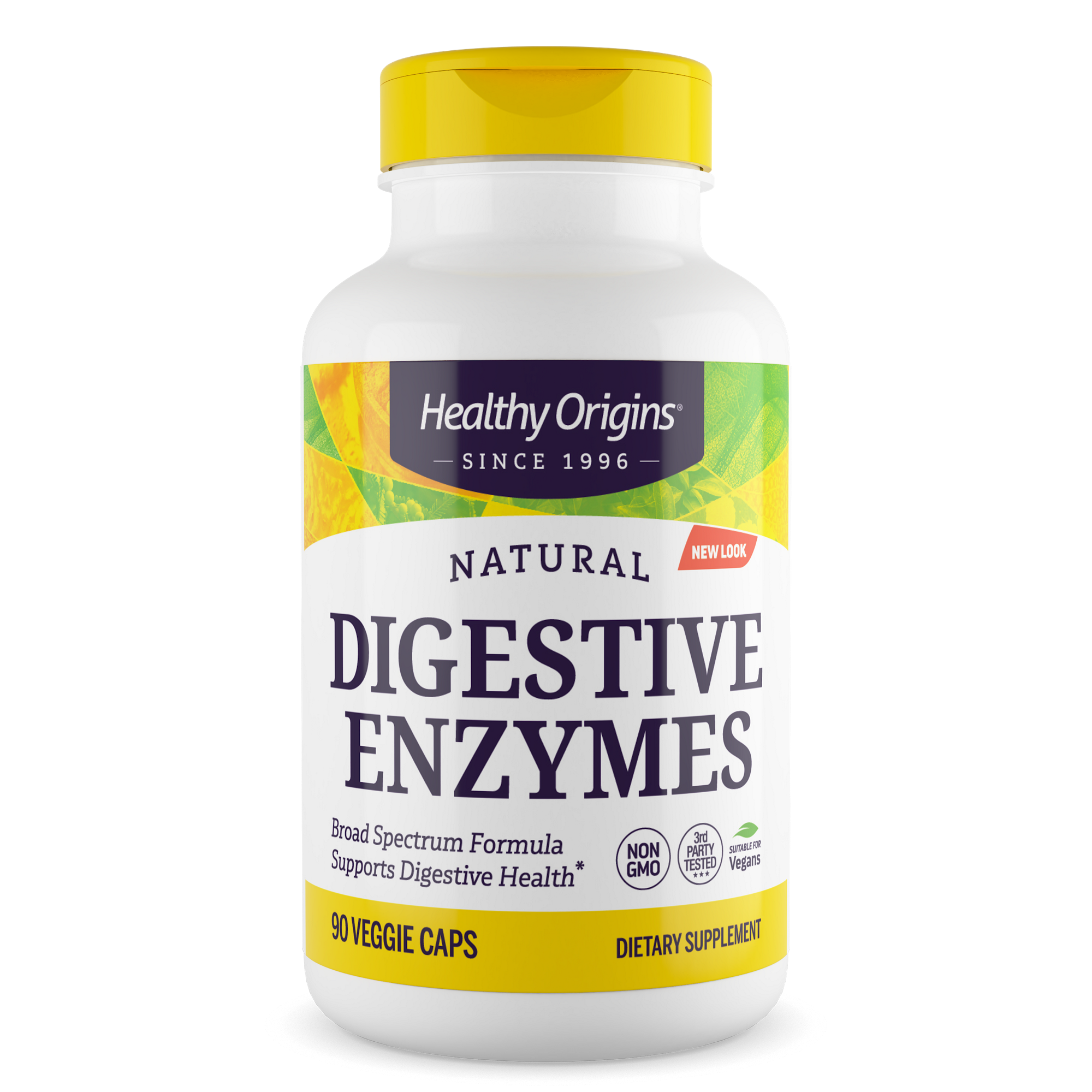 Ферменти для травлення, Healthy Origins Digestive Enzymes Broad Spectrum, 90 вегетаріанських капсул