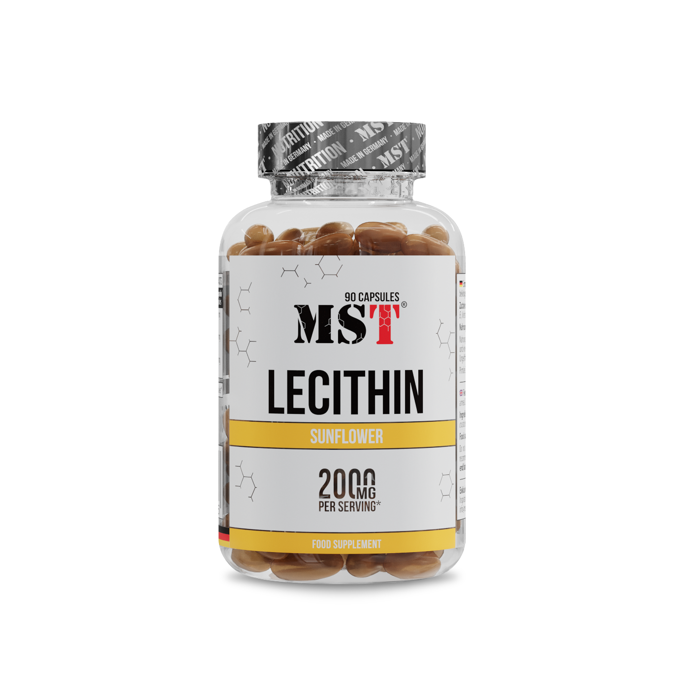 Лецитин соняшниковий, MST Sunflower Lecithin 2000 mg, 90 капсул