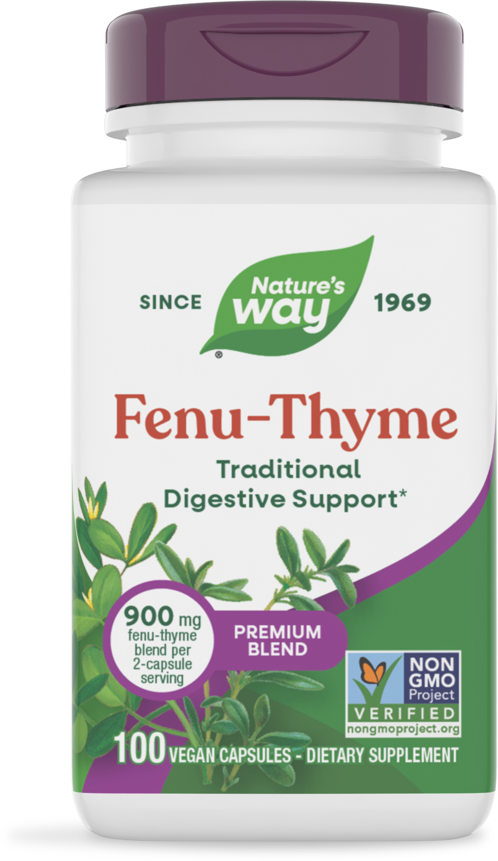 Пажитник та чебрець для дихальних шляхів, Nature's Way Fenu-Thyme, 450 мг, 100 вегетаріанських капсул