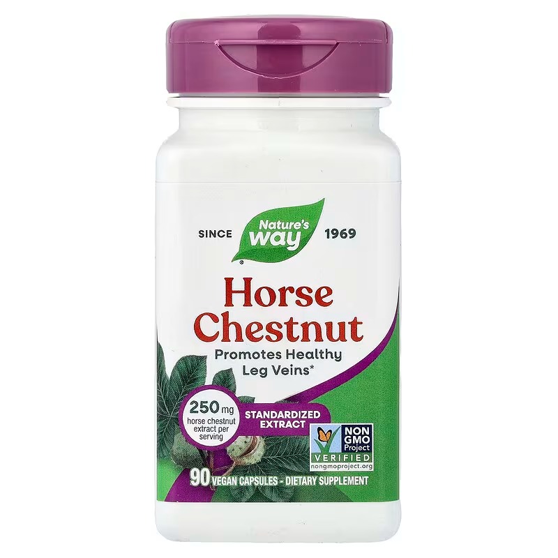 Кінський каштан, Nature's Way Horse Chestnut, 250 мг, 90 вегетаріанських капсул