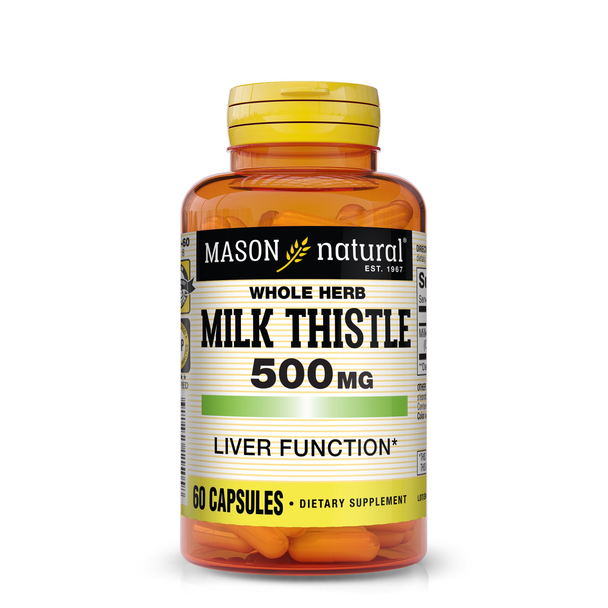 Розторопша, Mason Natural Milk Thistle, 500 мг, 60 капсул