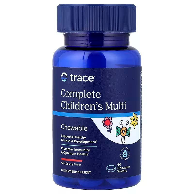 Мультивітаміни для дітей, Trace Minerals Research Complete Multi Children's Chewable, 60 жувальних таблеток (Вишня)