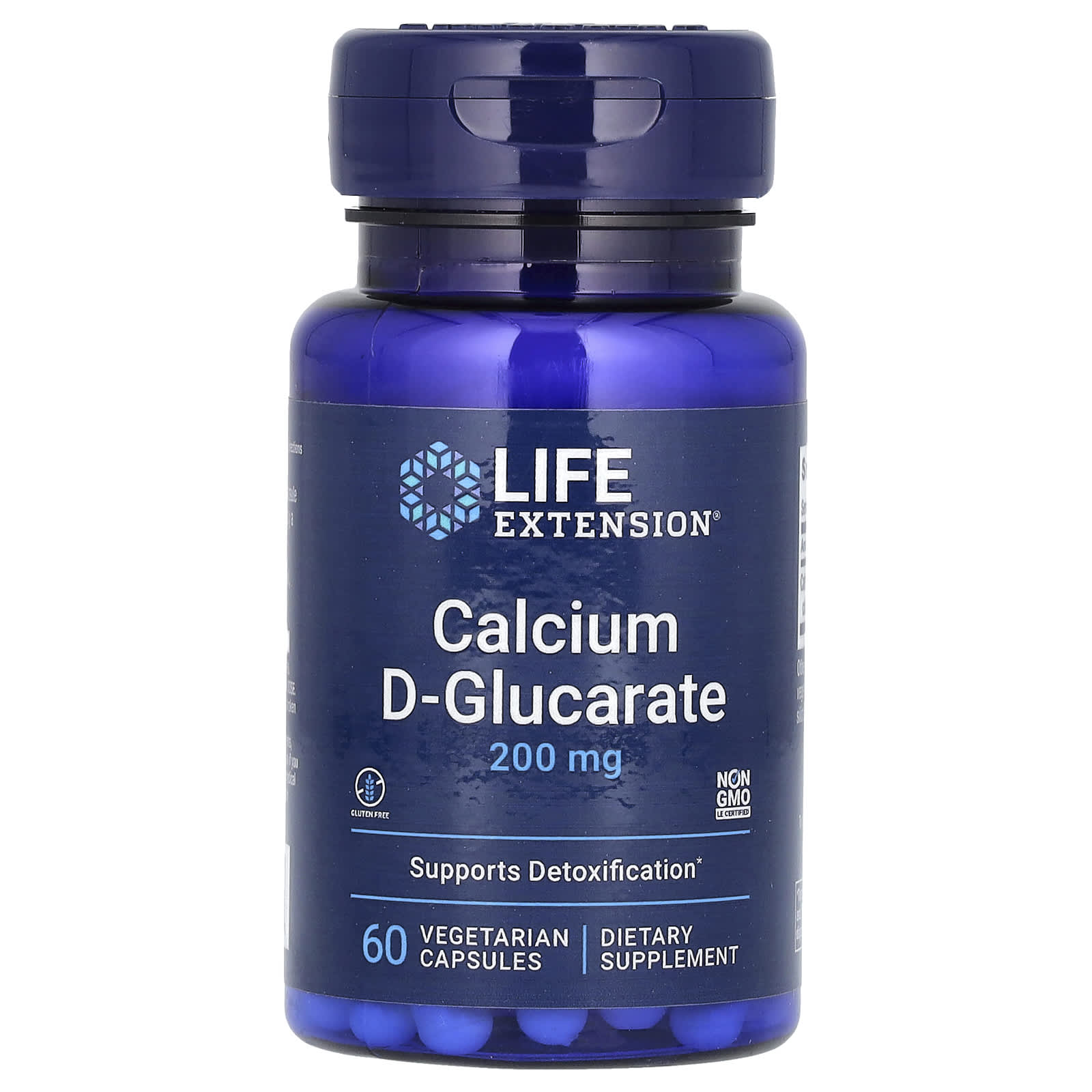 Кальцій D-глюкарат, Life Extension Calcium D-Glucarate, 200 мг, 60 вегетаріанських капсул