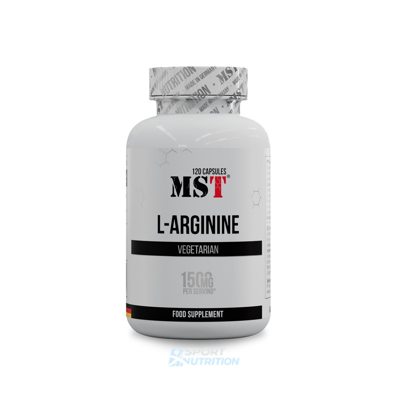 L-аргінін вегетаріанський, MST L-Arginine Vegetarian 1500, 1500 мг, 120 капсул