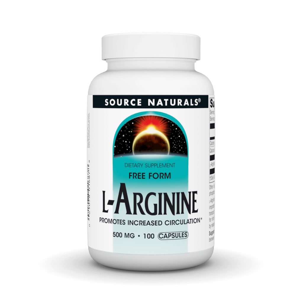 L-аргінін у вільній формі, Source Naturals L-Arginine Free Form, 500 мг, 100 капсул