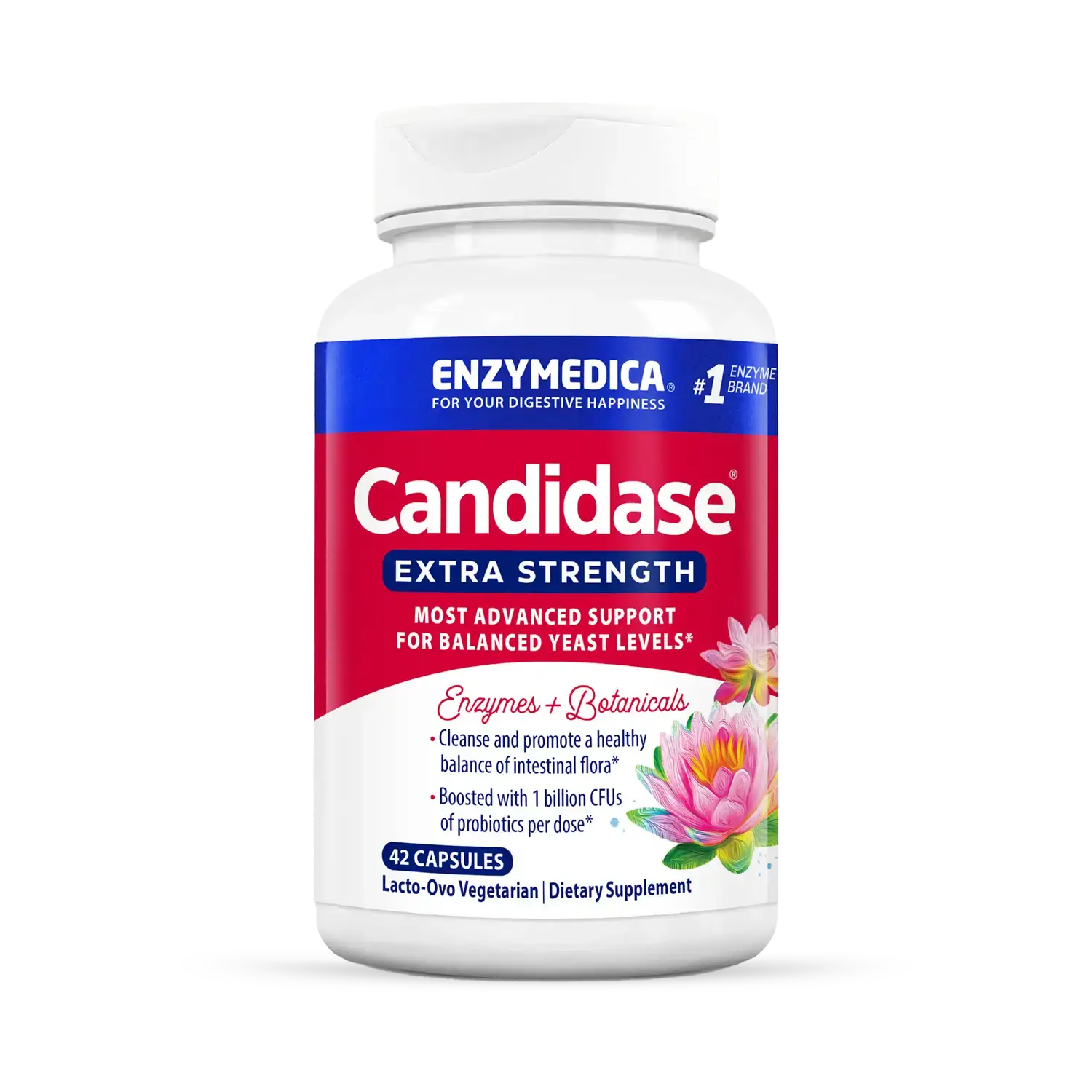 Ферментний комплекс протикандидний, Enzymedica Candidase Extra Strength, 42 вегетаріанські капсули