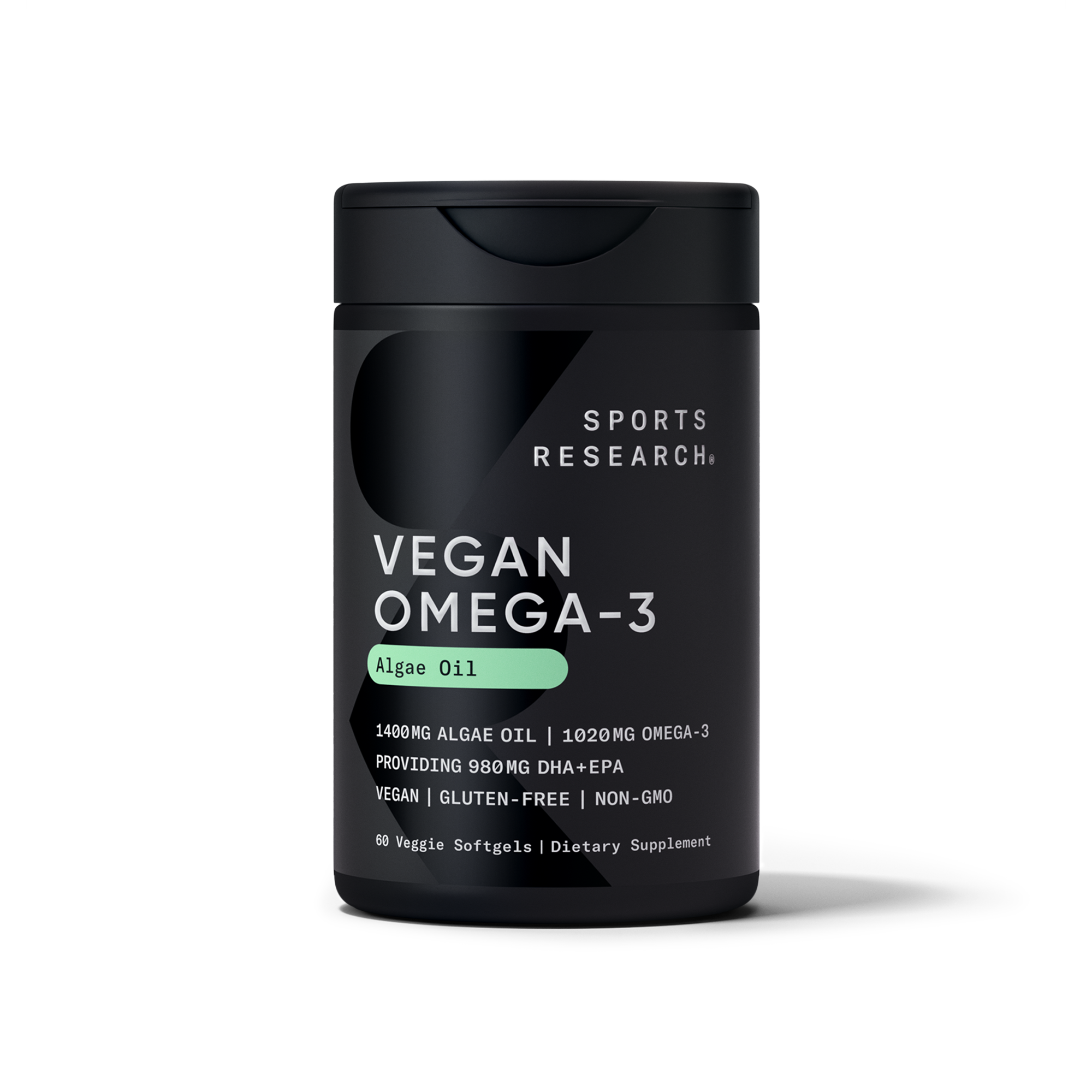 Омега-3 веганська, Sports Research Vegan Omega-3, 1400 мг, 60 м'яких капсул