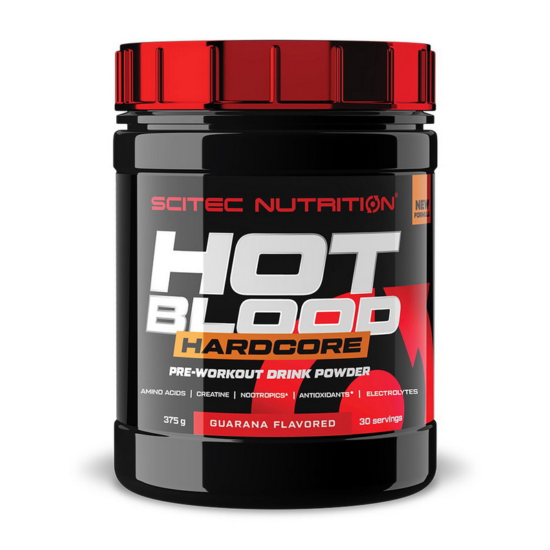 Передтренувальний комплекс, Scitec Nutrition Hot Blood Hardcore, 375 г (Тропічний пунш)