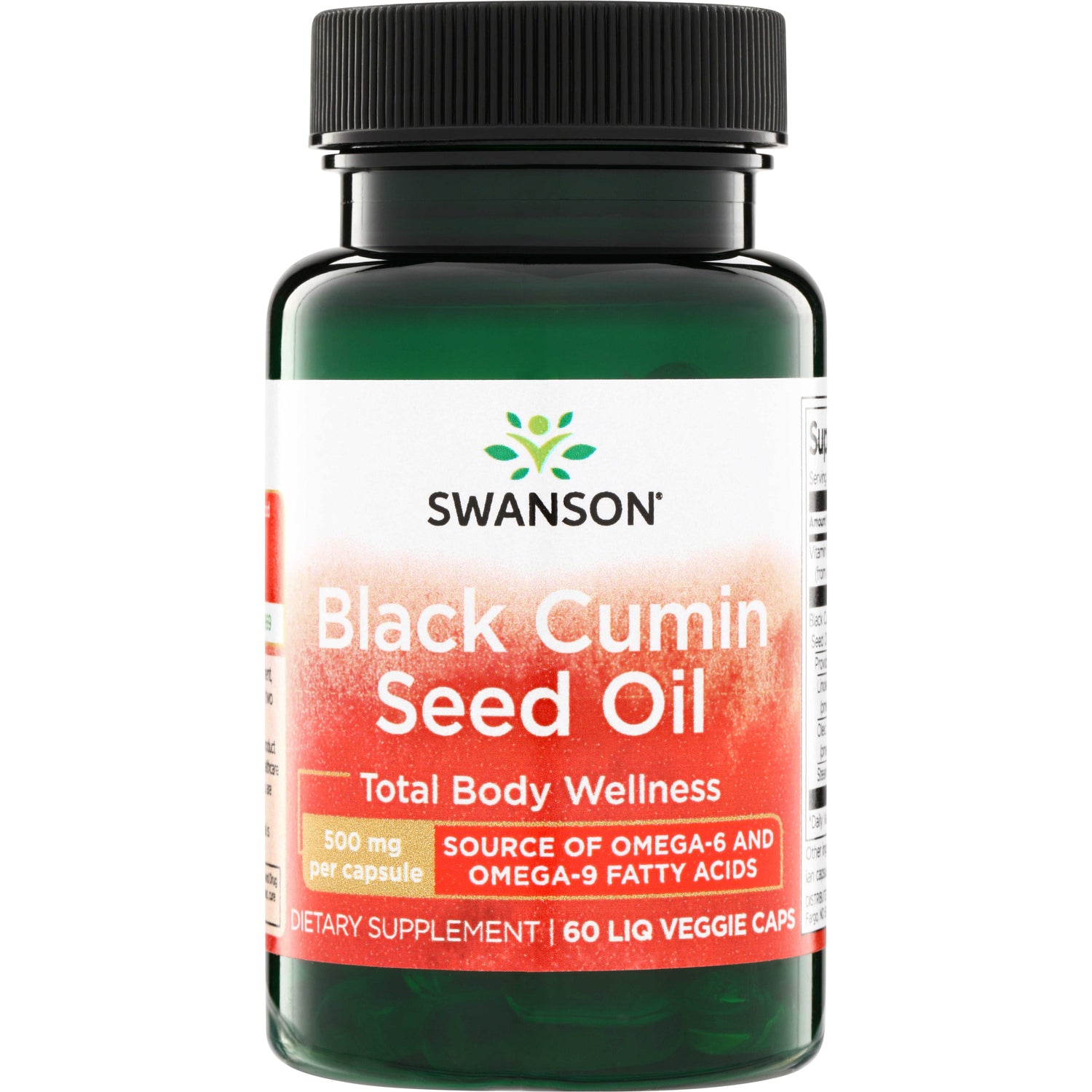 Олія насіння чорного кмину, Swanson Black Cumin Seed Oil, 500 мг, 60 вегетаріанських капсул