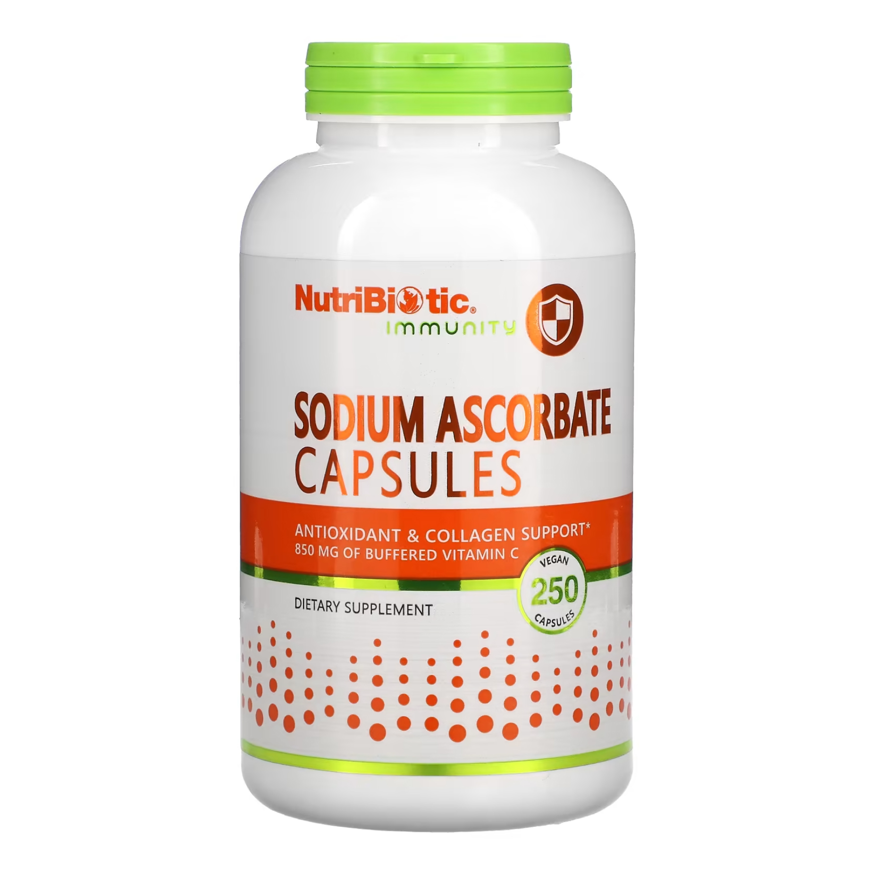 Аскорбат натрію для імунітету, NutriBiotic Sodium Ascorbate, 250 вегетаріанських капсул