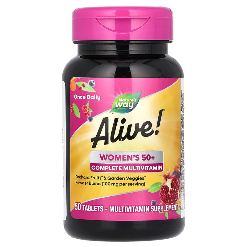 Мультивітаміни для жінок 50+, Nature's Way Alive! Women's 50+ Complete Multivitamin, 50 таблеток