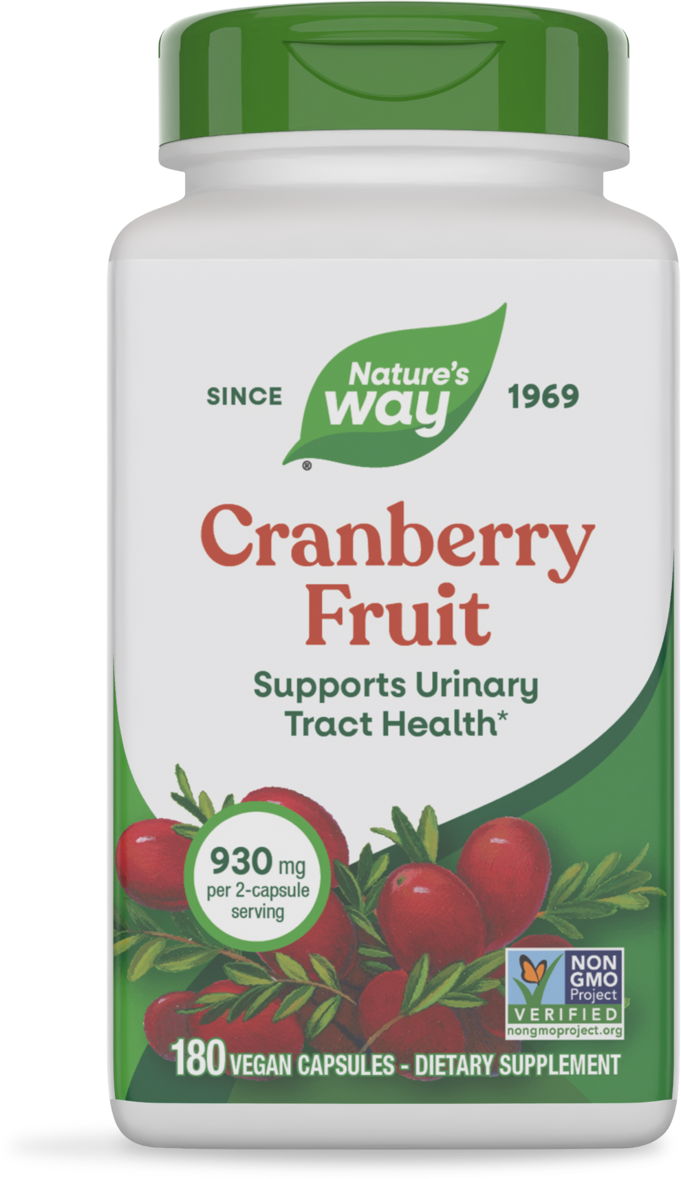 Екстракт журавлини, Nature's Way Cranberry Fruit, 465 мг, 180 вегетаріанських капсул (Журавлина)