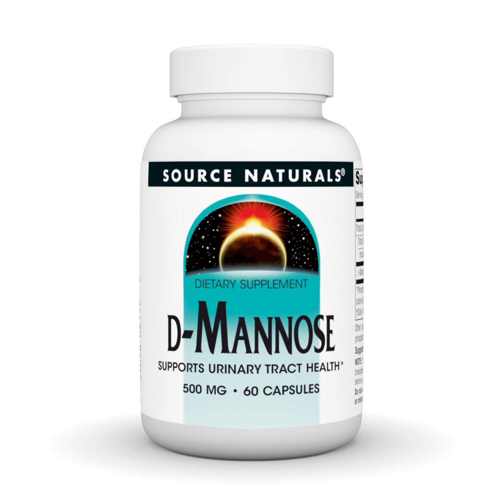 D-Манноза, Source Naturals D-Mannose, 500 мг, 60 капсул