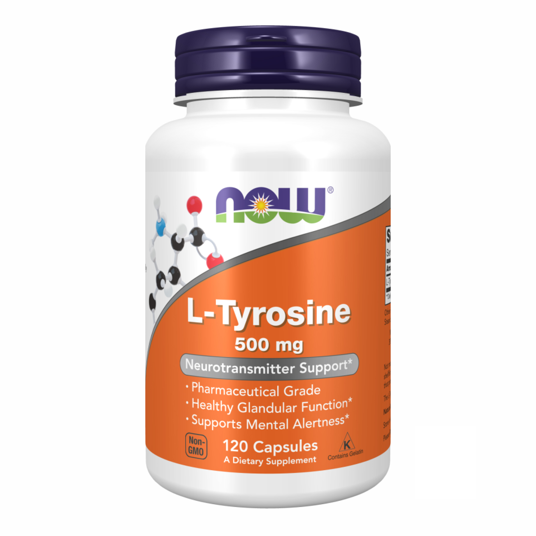 L-Тирозин, Now Foods L-Tyrosine, 500 мг, 120 капсул