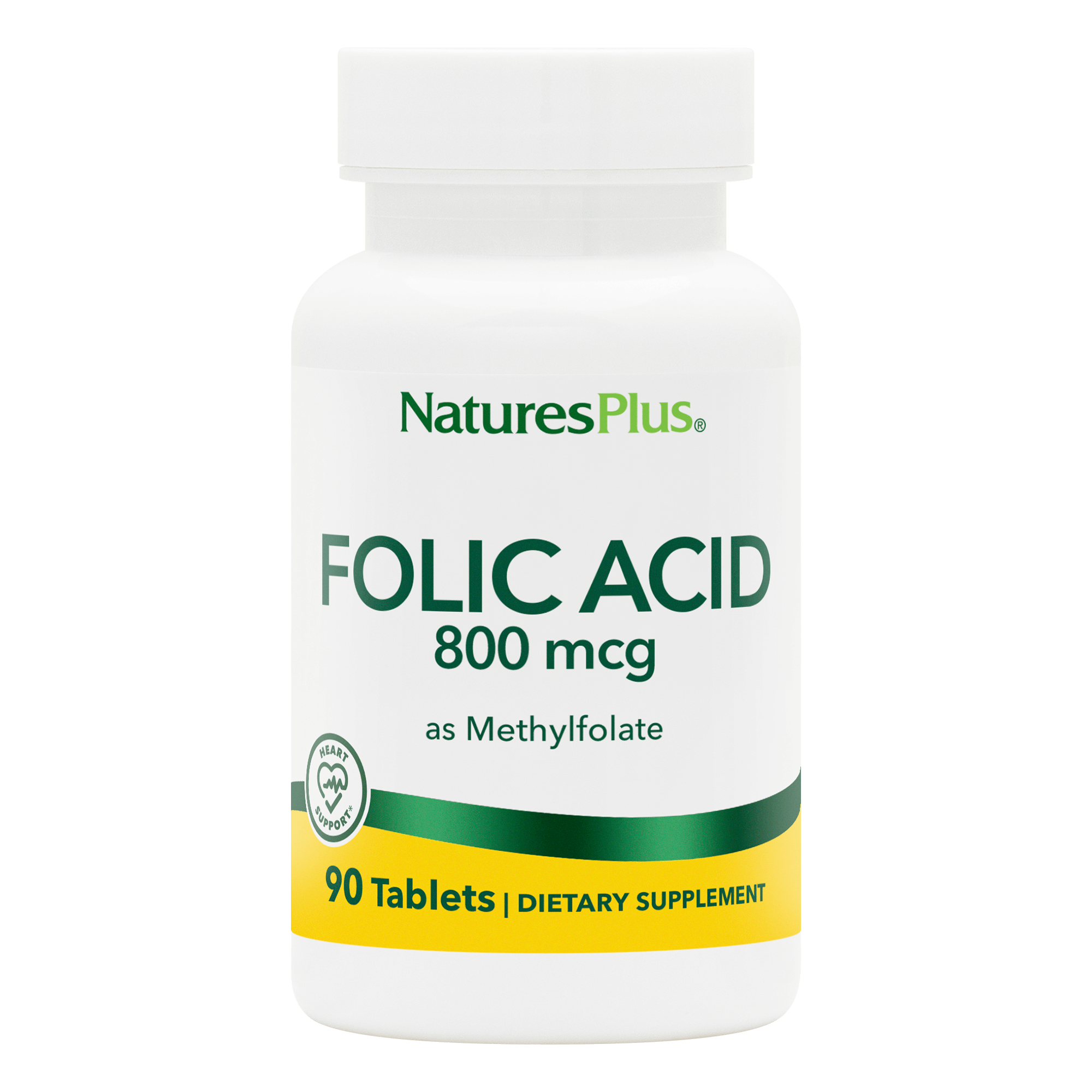 Фолієва кислота (метилфолат), Natures Plus Folic Acid as Methylfolate, 800 мкг, 90 таблеток