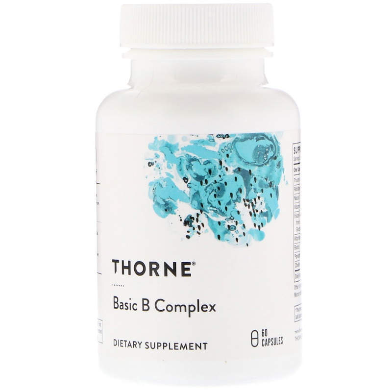 Комплекс вітамінів групи B, Thorne Research Basic B Complex, 60 вегетаріанських капсул
