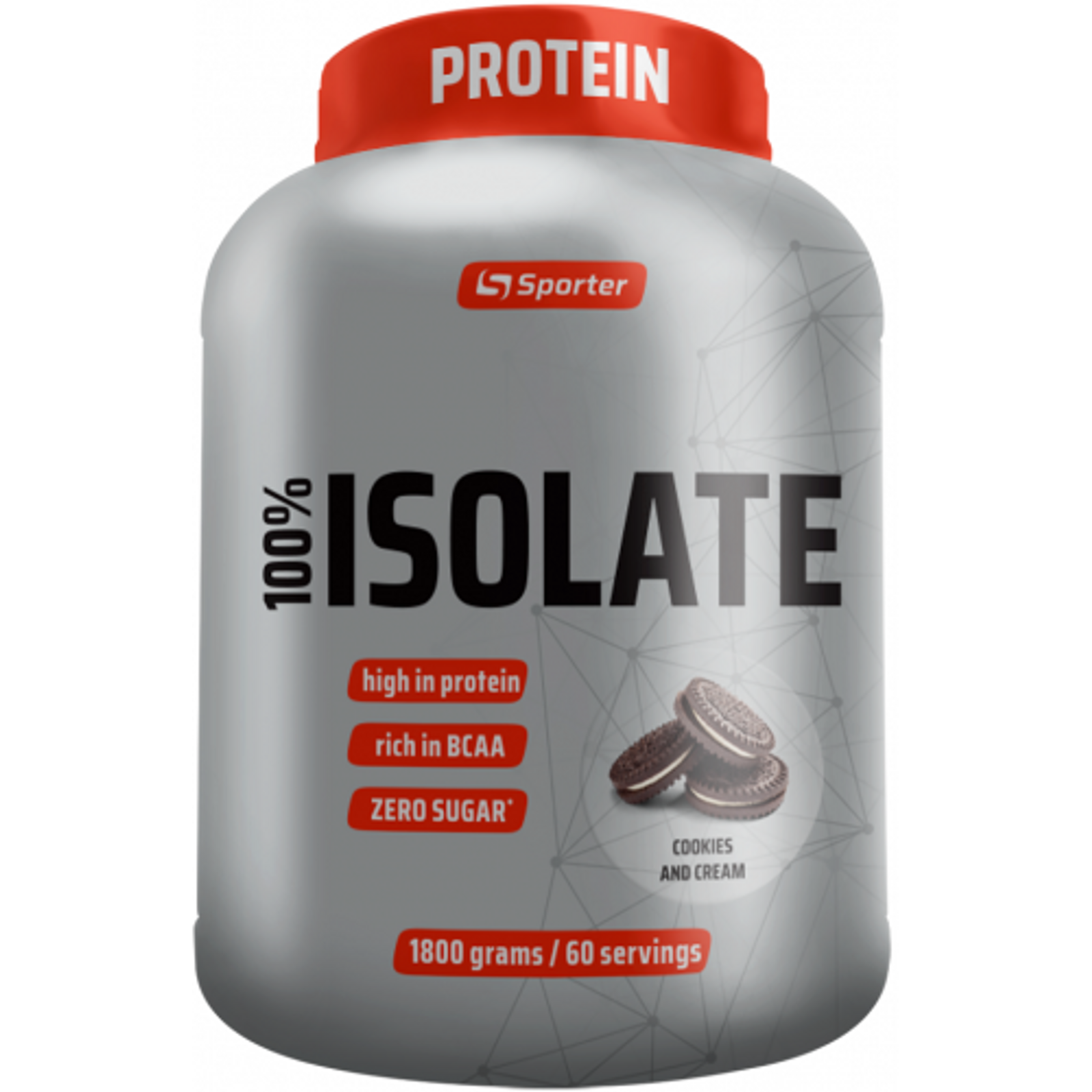 Sporter 100% Isolate (1,8 kg, cookies and cream)