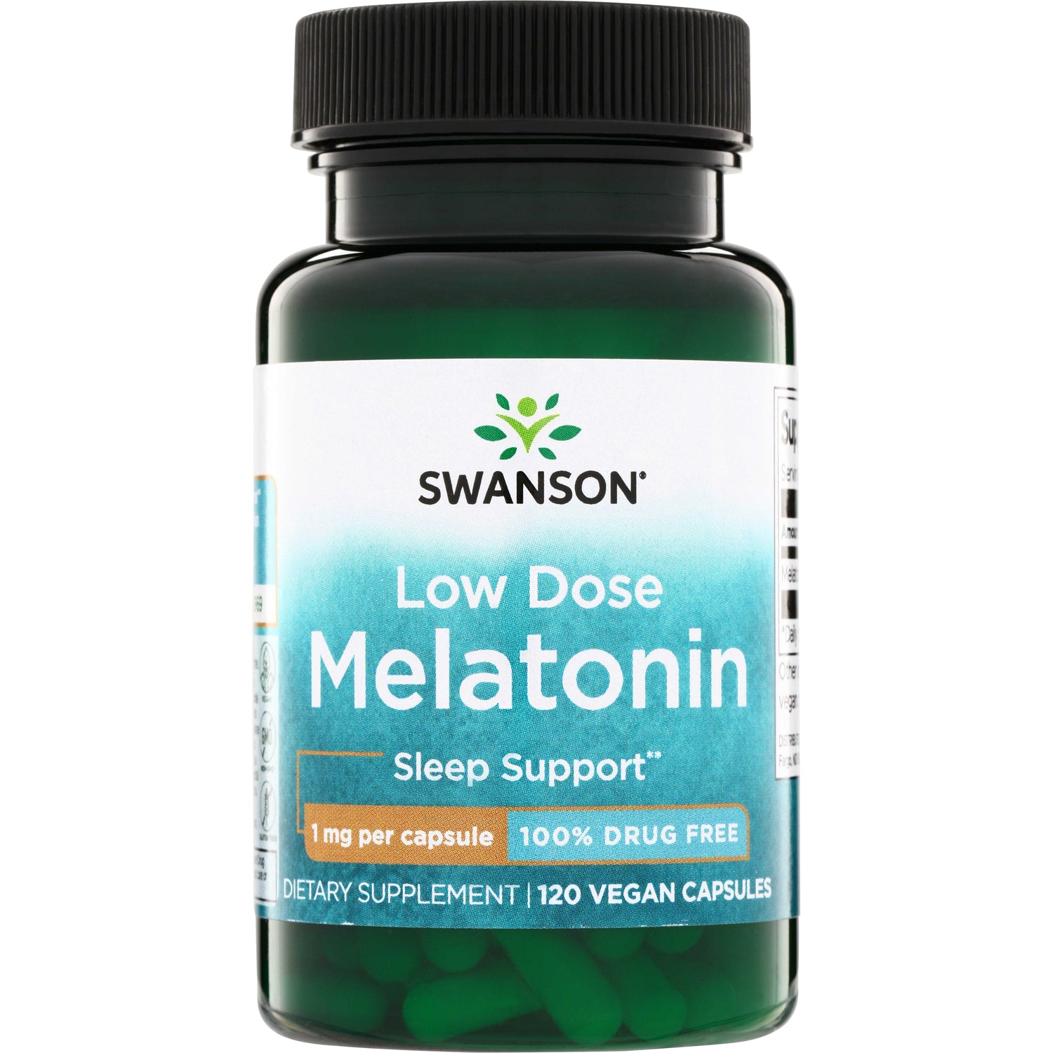Мелатонін, Swanson Low Dose Melatonin, 1 мг, 120 капсул