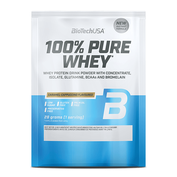 Протеїн сироватковий, BioTech 100% Pure Whey, 28 г (Карамель-капучино)