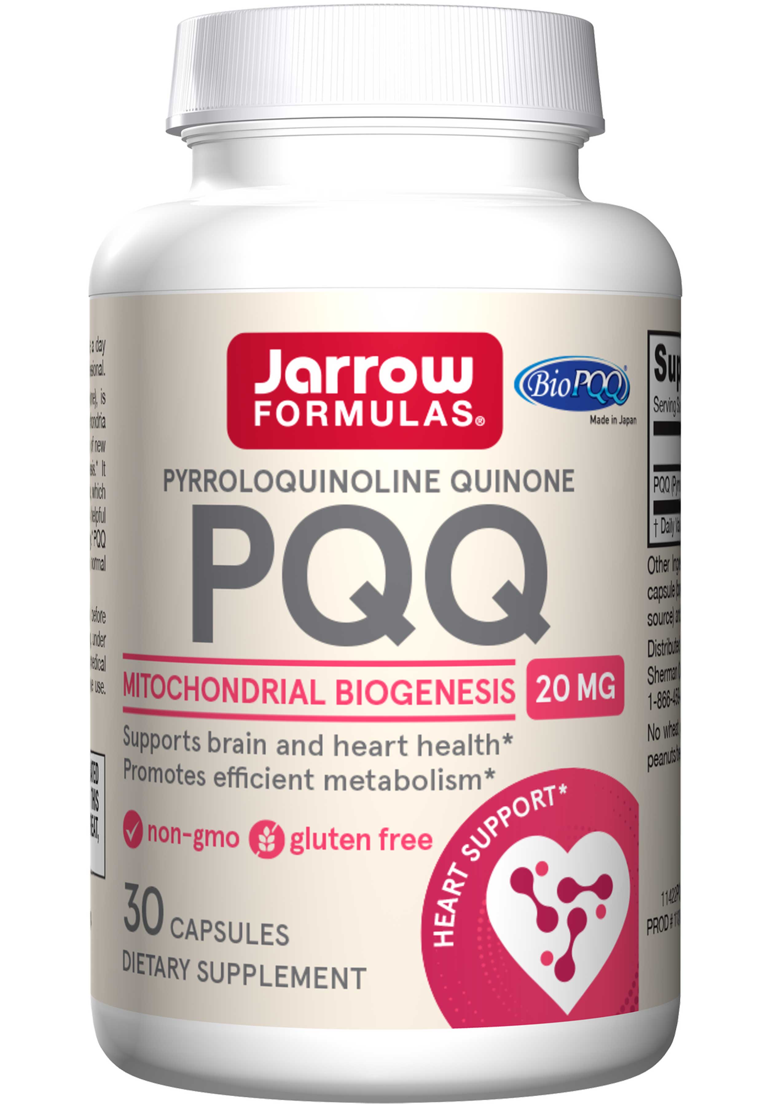 Пірролохінолінхінон (PQQ), Jarrow Formulas PQQ, 20 мг, 30 капсул