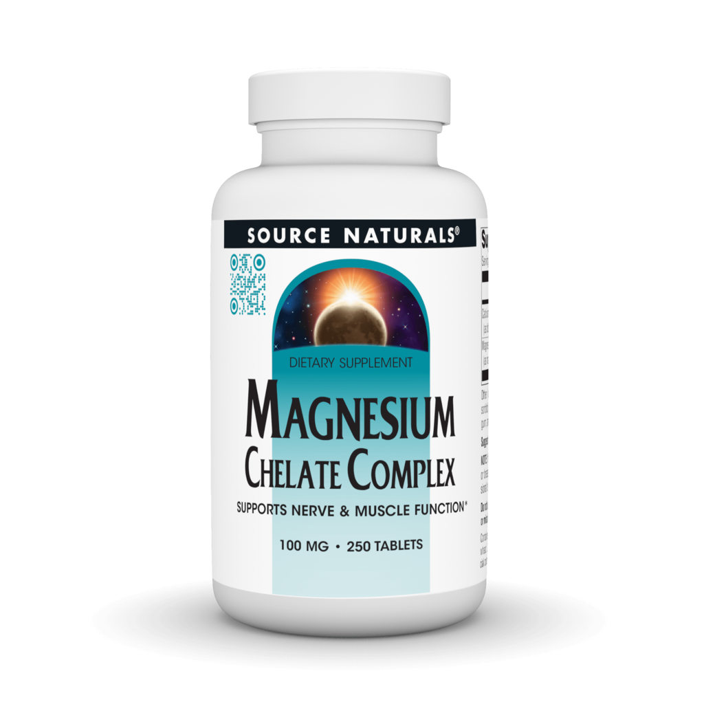 Магній хелат, Magnesium Chelate, Source Naturals, 100 мг, 250 таб.