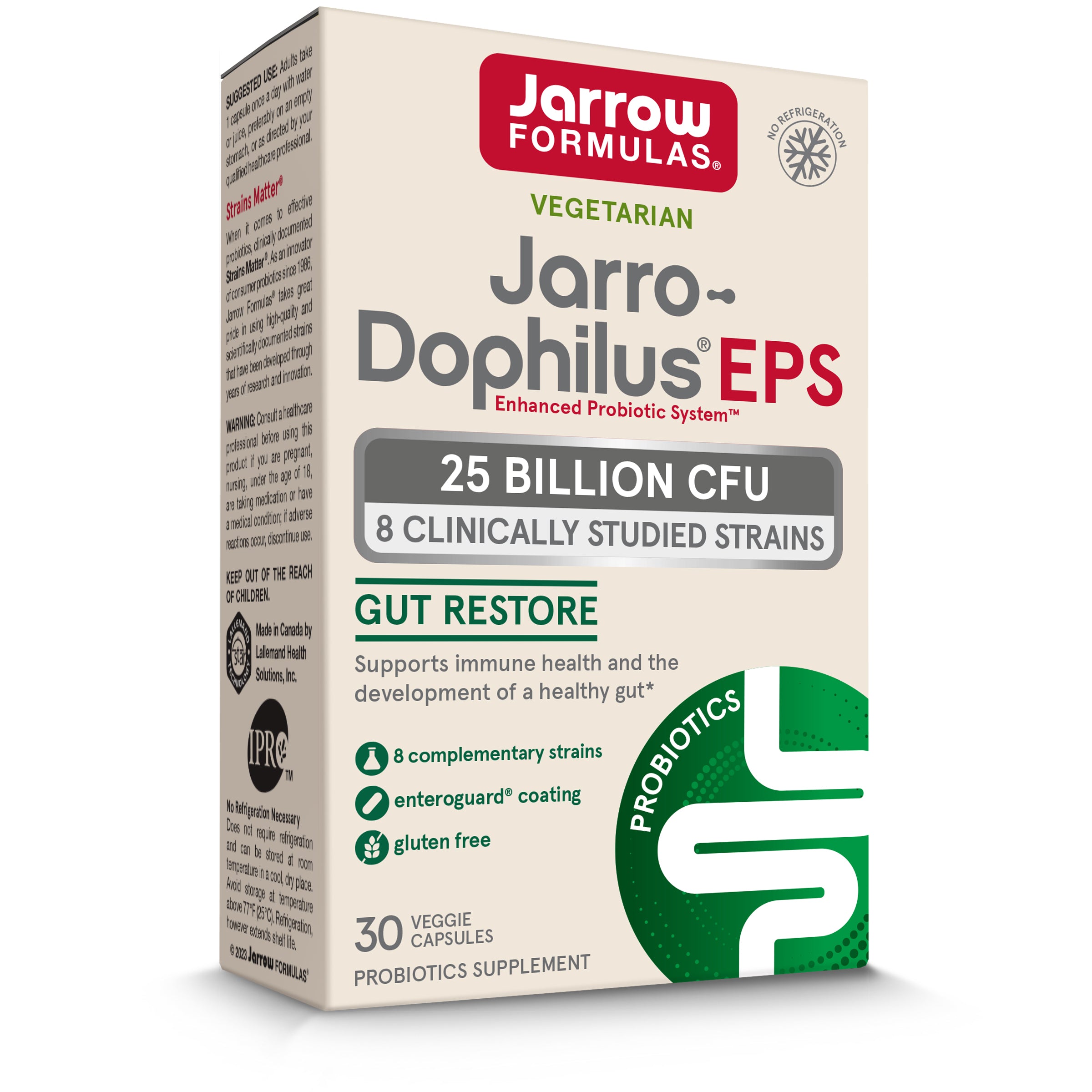 Пробіотики, Jarrow Formulas Jarro-Dophilus EPS, 25 млрд КУО, 30 вегетаріанських капсул
