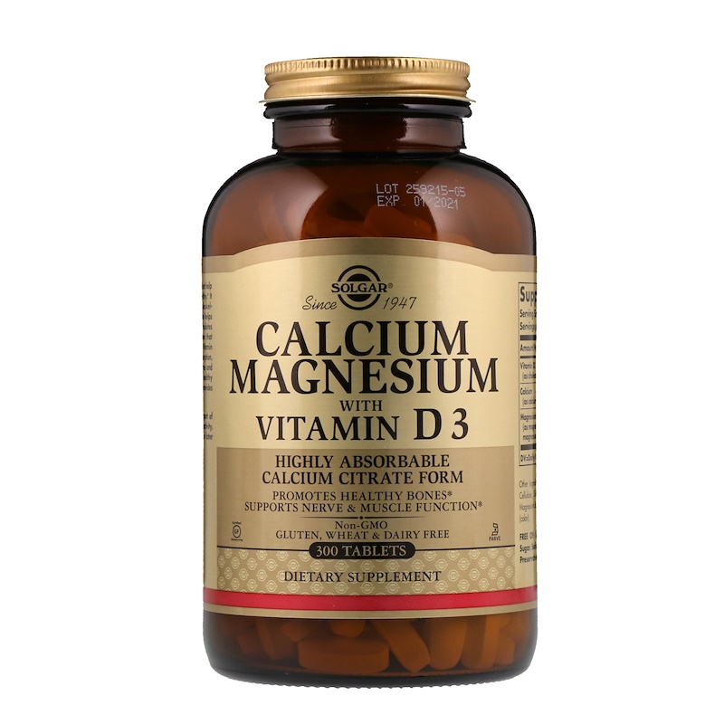 Кальцій та магній з вітаміном D3, Solgar Calcium Magnesium with Vitamin D3, 300 таблеток