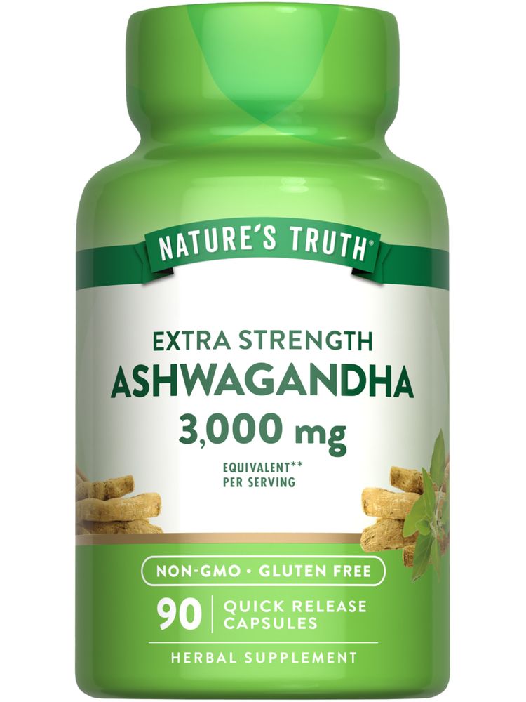 Ашваганда, посилена, Extra Strength Ashwagandha, Nature's Truth, 3000 мг, 90 капсул швидкого вивільнення (1500 мг на капсулу)