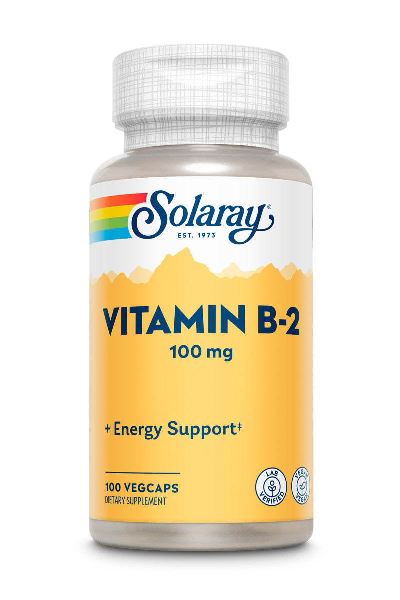 Вітамін B2, Solaray Vitamin B-2, 100 мг, 100 вегетаріанських капсул