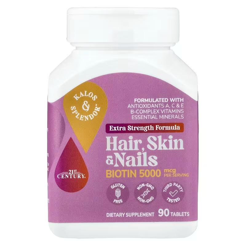 Вітаміни для волосся, шкіри та нігтів, 21st Century Hair, Skin & Nails Extra Strength, 90 таблеток