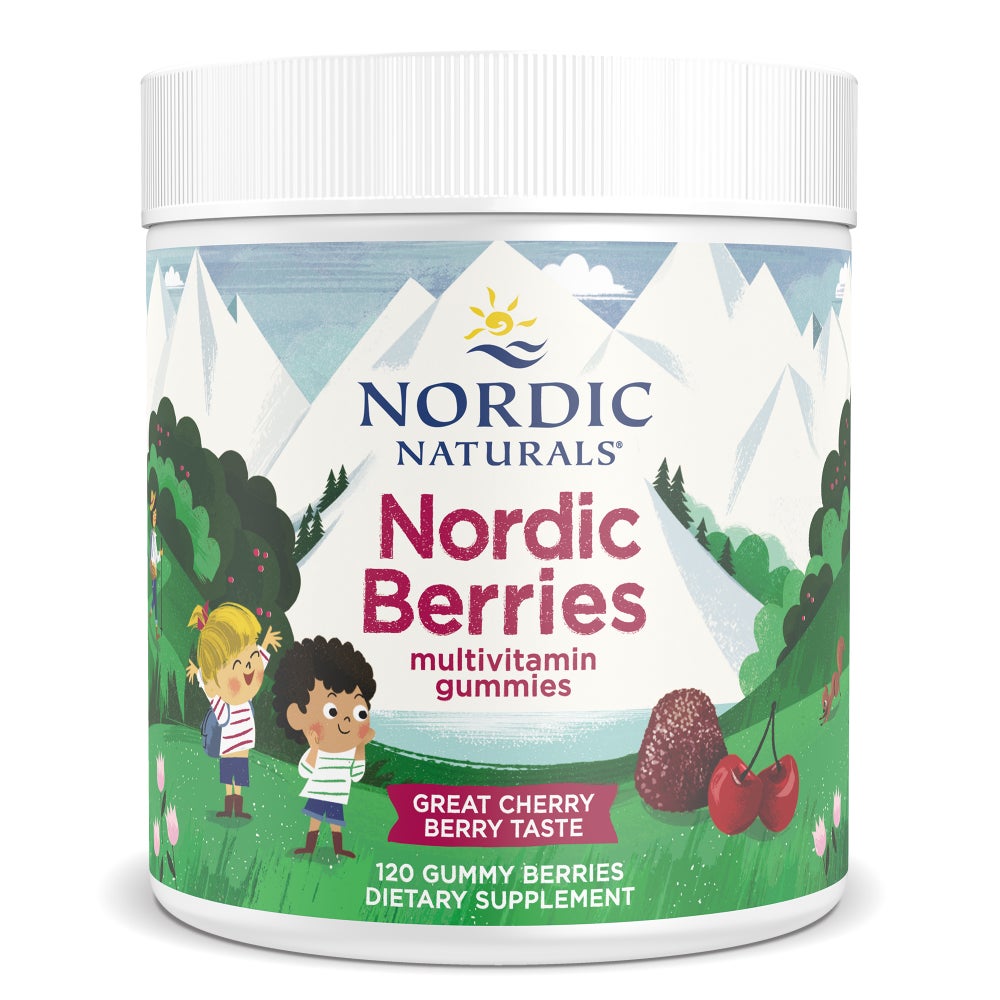 Полівітаміни для дітей, Nordic Naturals Nordic Berries Multivitamin Gummies, 120 жувальних цукерок (Вишня)