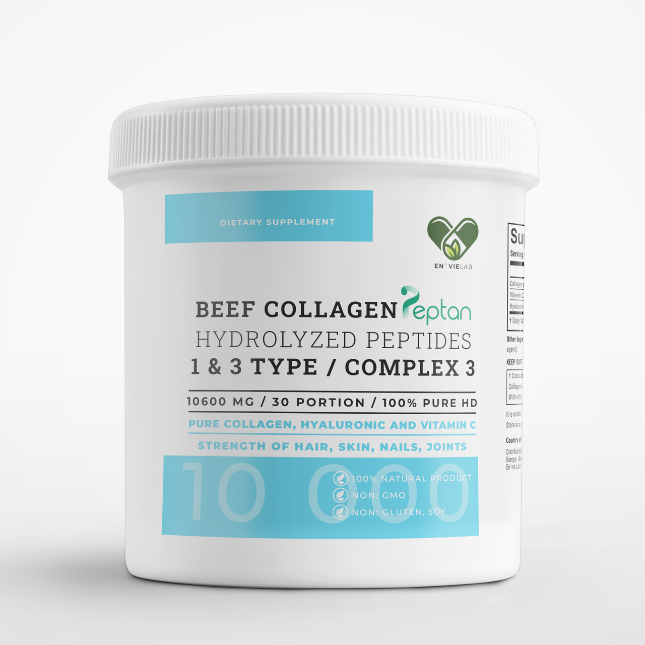 Колаген для суглобів з гіалуроновою кислотою та вітаміном С, EN`VIE LAB collagen, 10000 мг