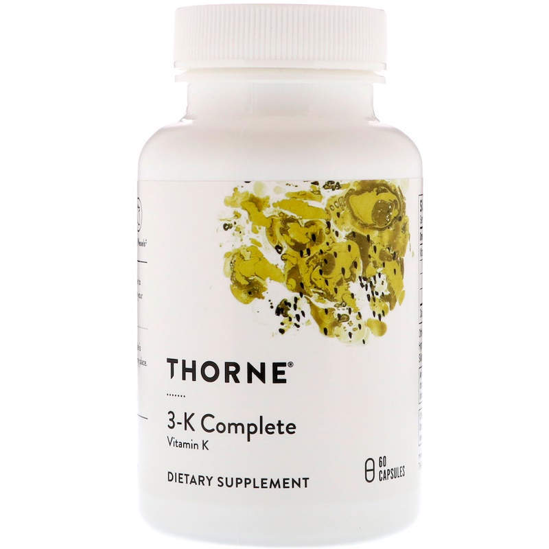 Вітамін K, Thorne Research 3-K Complete, 60 капсул