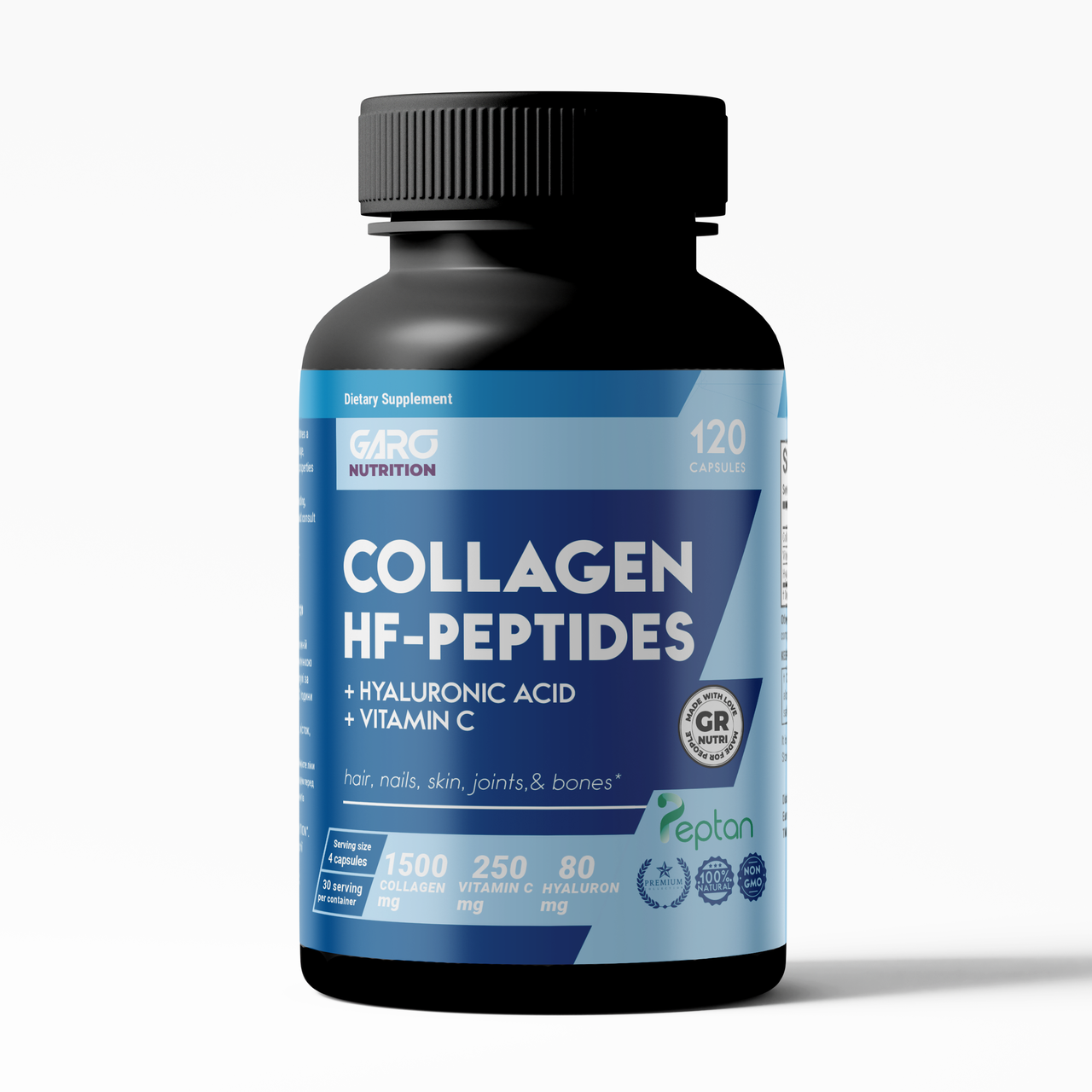 Морський колаген з гіалуроновою кислотою, Garo Nutrition Marine Collagen with Hyaluronic Acid, 120 капсул
