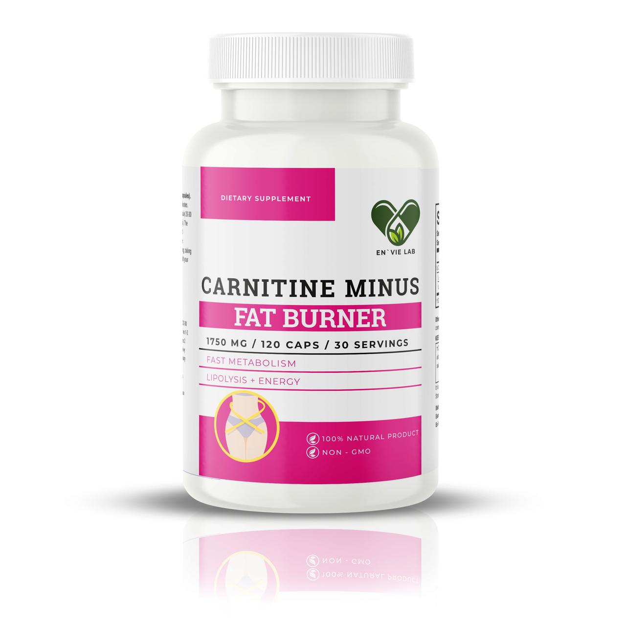 L-карнітин тартрат для схуднення, EN`VIE LAB L-Carnitine Tartrate, 1750 мг, 120 капсул
