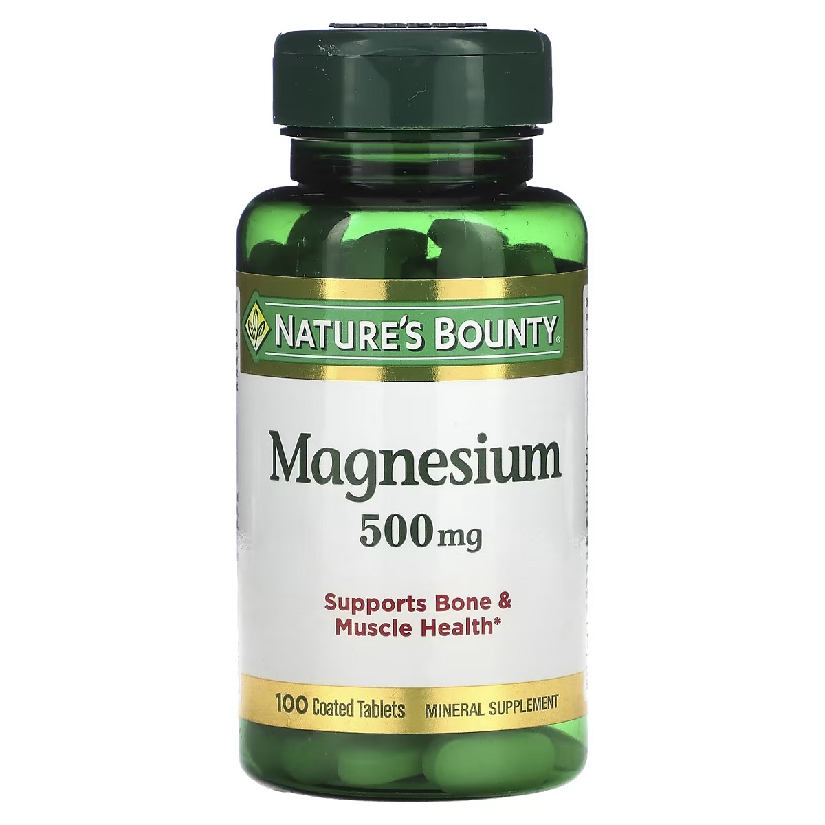 Магній, Nature's Bounty Magnesium, 500 мг, 100 таблеток