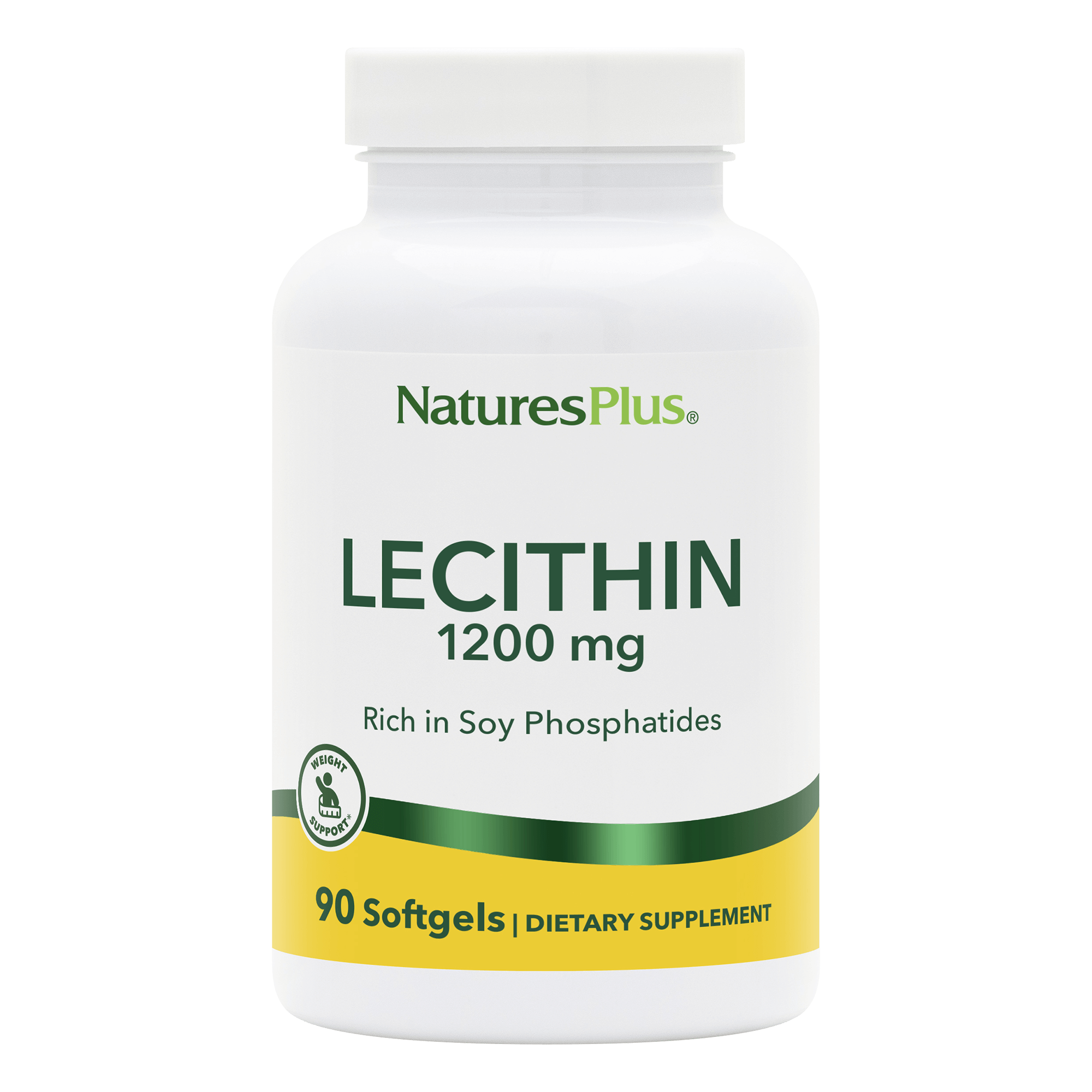 Лецитин, Natures Plus Lecithin, 1200 мг, 90 м'яких капсул