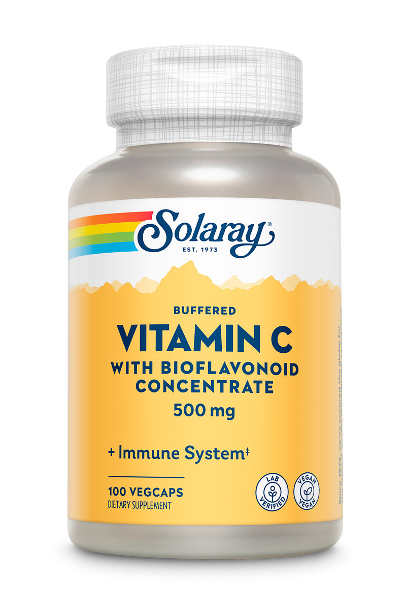 Витамин С с биофлавоноидами, Solaray Buffered Vitamin C with Bioflavonoid Concentrate, 500 мг, 100 вегетарианских капсул