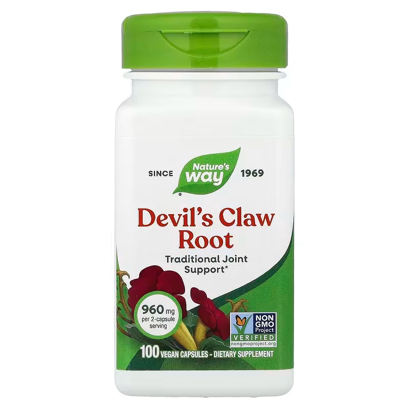 Кіготь диявола для здоров'я суглобів, Nature's Way Devil's Claw, Secondary Root, 960 мг, 100 вегетаріанських капсул