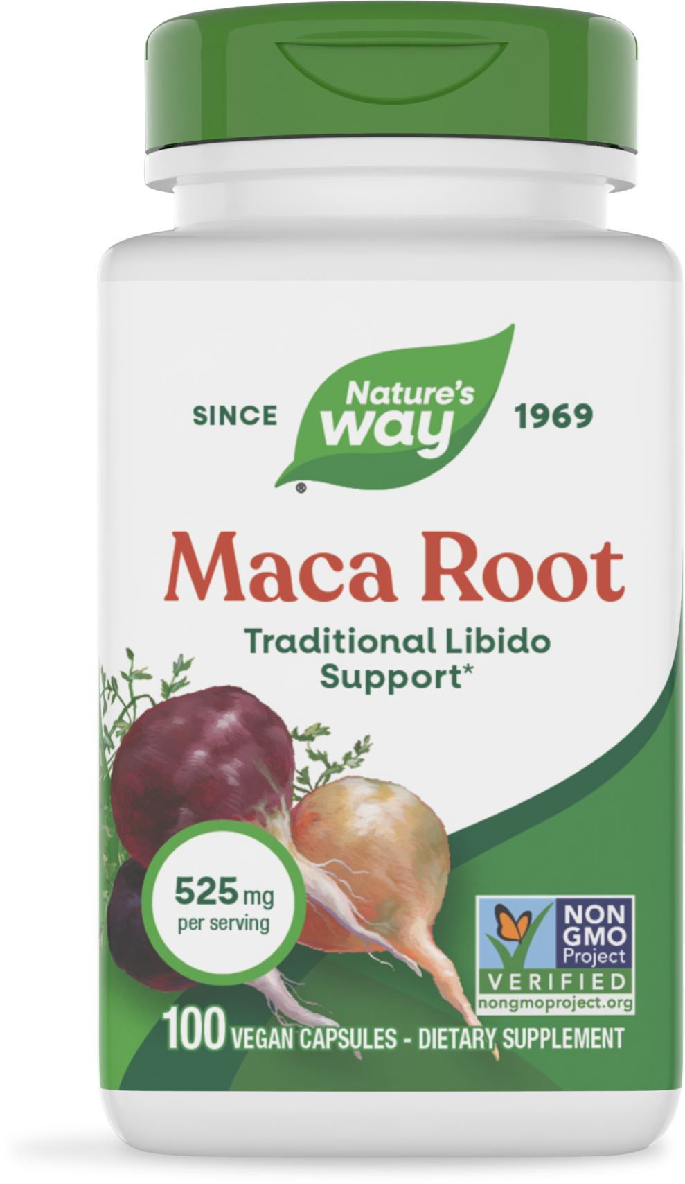 Мака корінь, Nature's Way Maca Root, 525 мг, 100 вегетаріанських капсул
