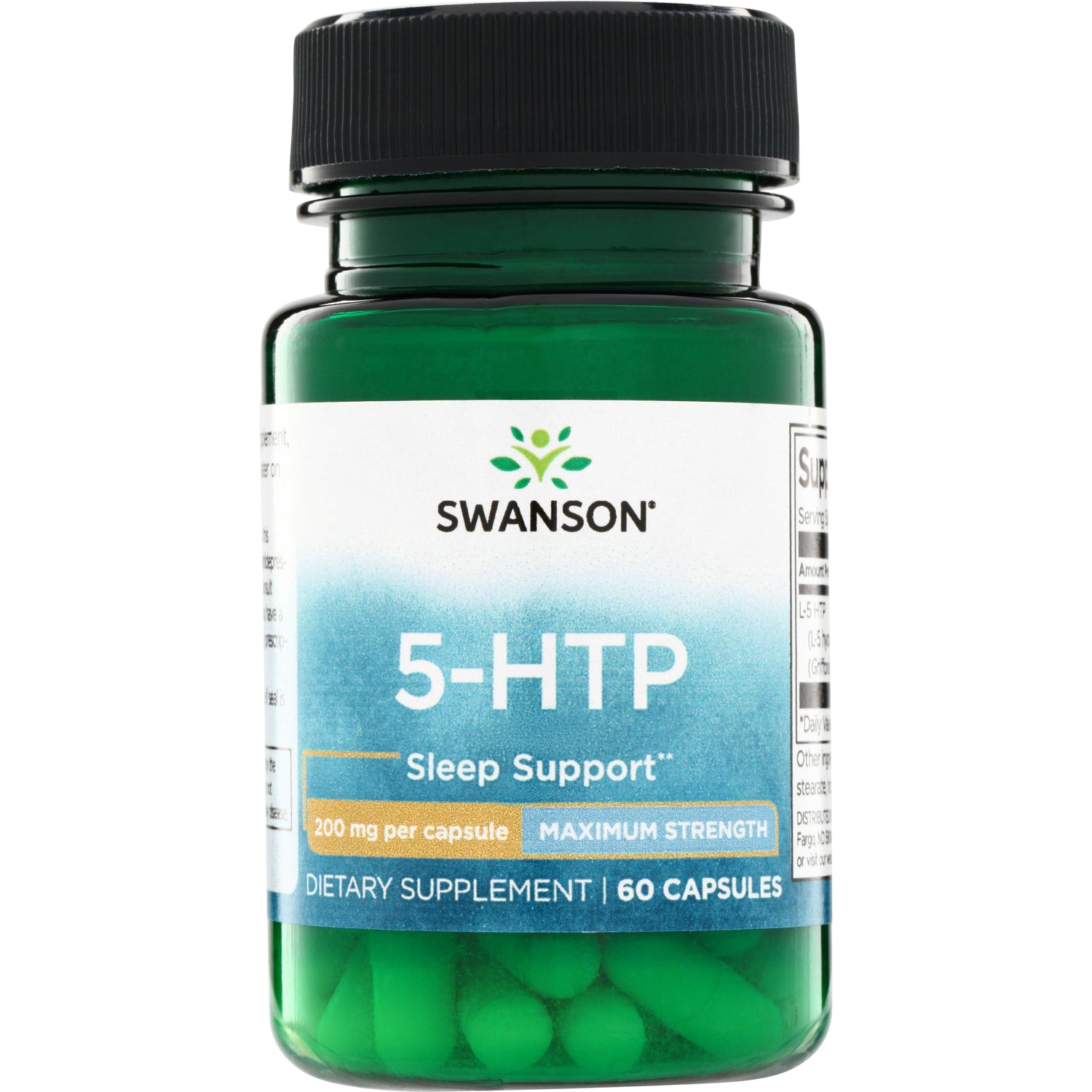 5-HTP для підтримки нервової системи, Swanson 5-HTP Maximum Strength, 200 мг, 60 капсул