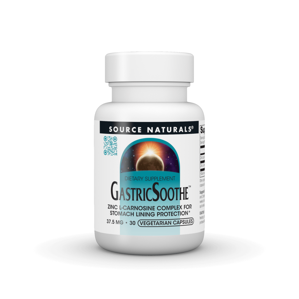Цинк L-карнозин для здоров'я шлунка, Source Naturals GastricSoothe, 37,5 мг, 30 капсул