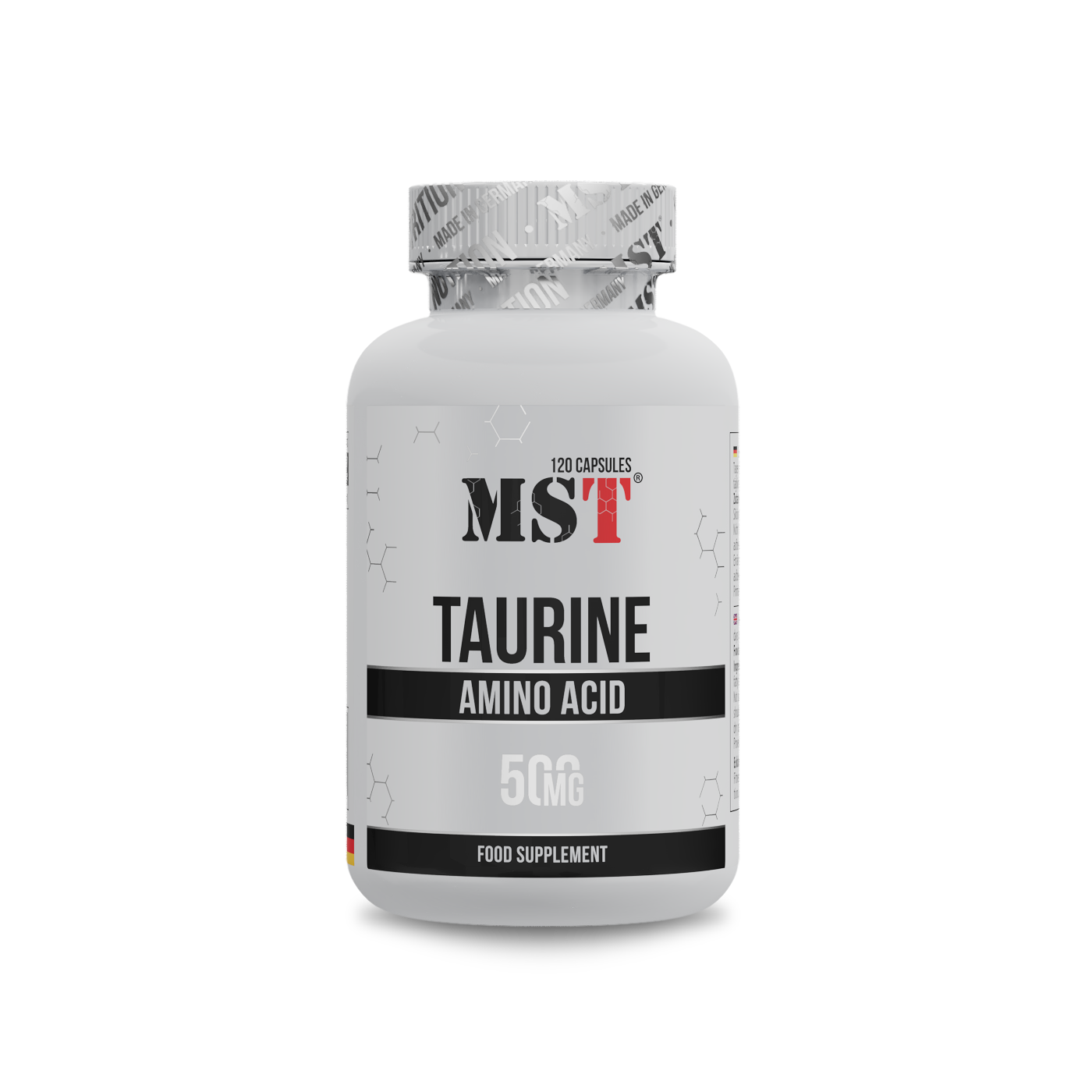 Таурин, MST Taurine 500 mg, 120 капсул