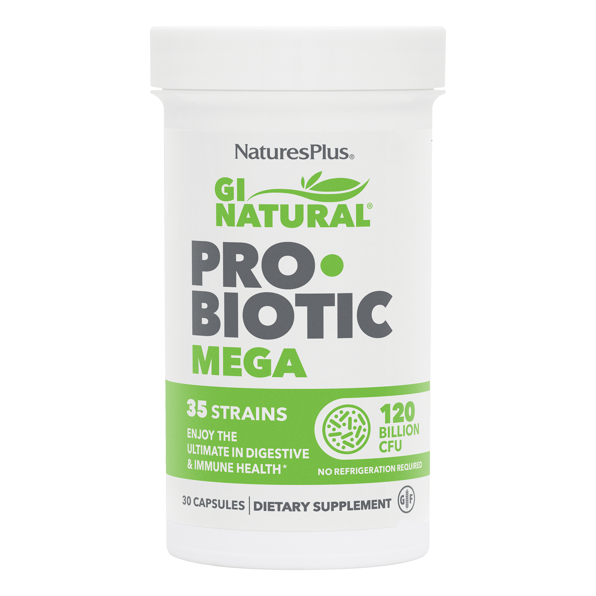Пробіотики для травлення, Natures Plus GI Natural Probiotic Mega, 120 млрд КУО, 30 капсул