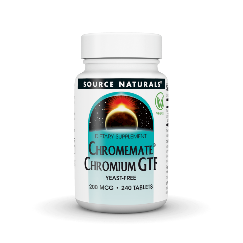 Хром GTF, Source Naturals Chromemate Chromium GTF, 200 мкг, 240 таблеток