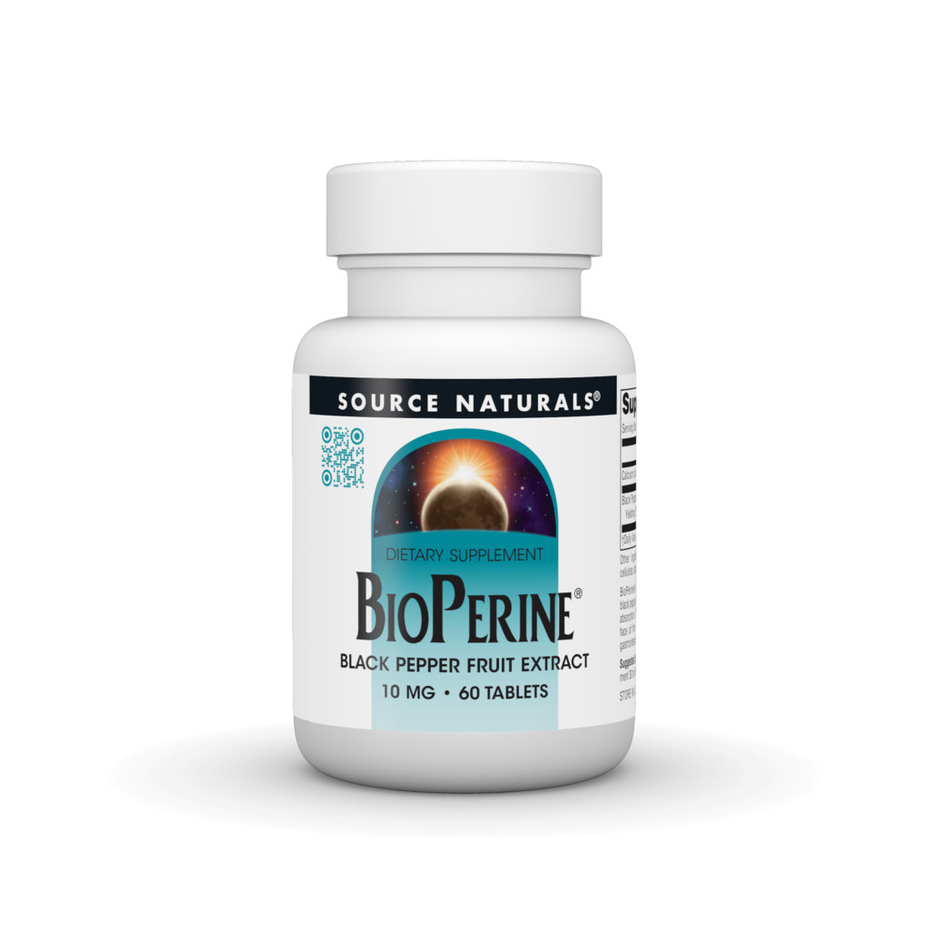 Біоперин екстракт чорного перцю, Source Naturals BioPerine, 10 мг, 60 таблеток