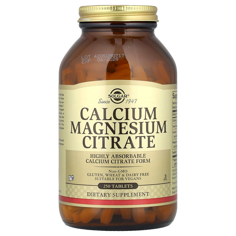 Цитрат кальцію магнію, Calcium Magnesium Citrate, Solgar, 250 таблеток